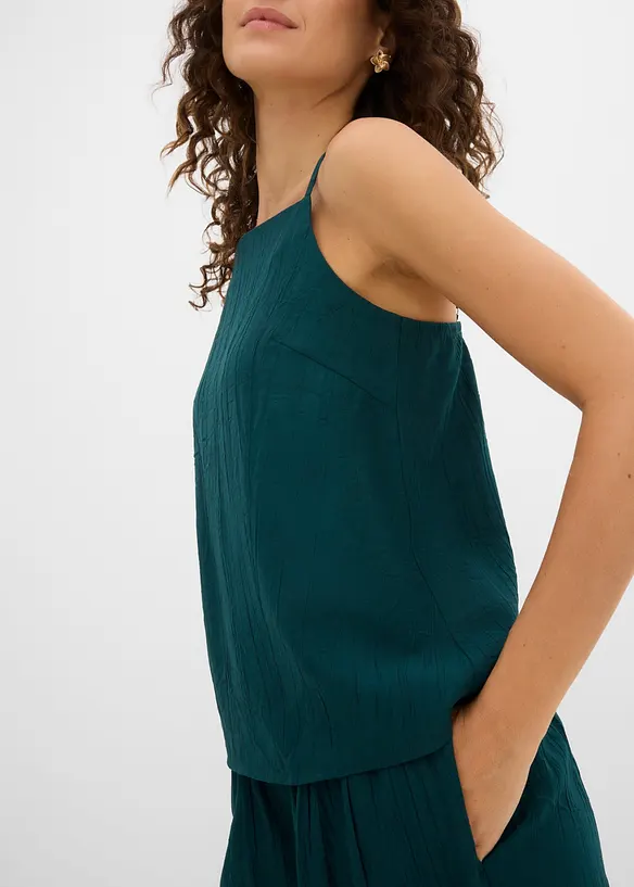 Linne i viskosmix med plisserad look, bonprix