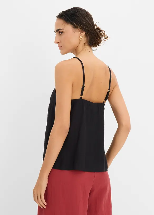 Linne i viskosmix med plisserad look, bonprix