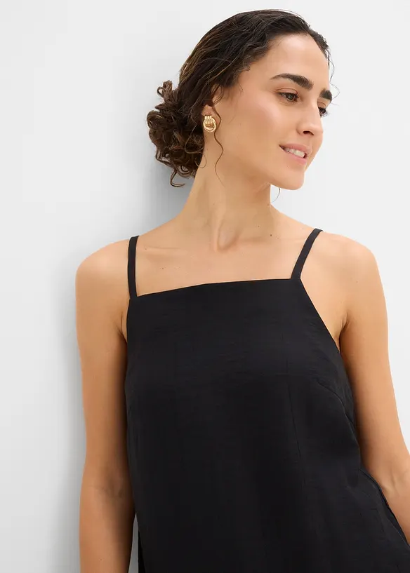 Linne i viskosmix med plisserad look, bonprix