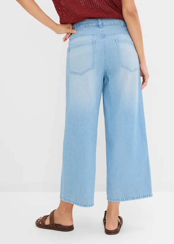 Wide Leg-jeans med bekv&auml;m midja, bonprix