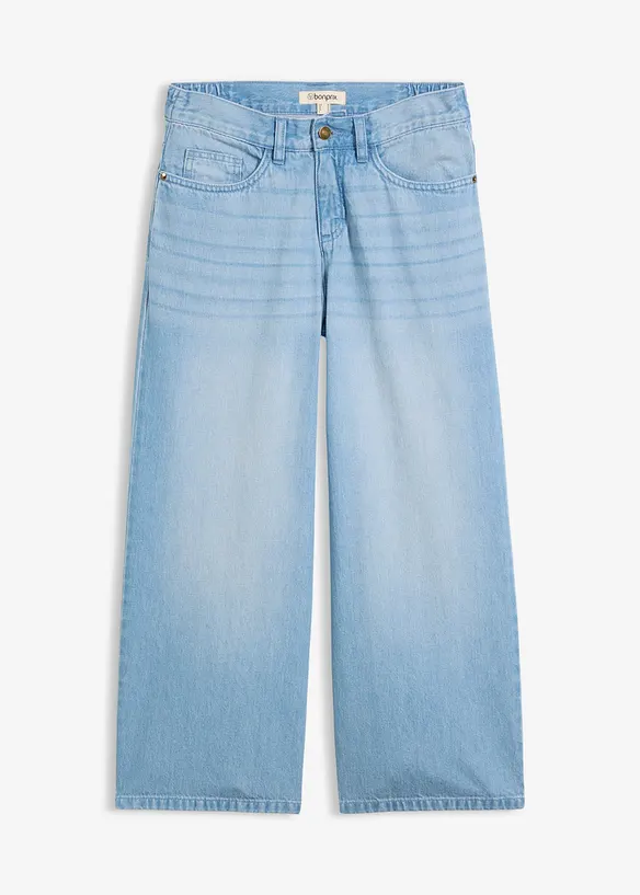 Wide Leg-jeans med bekv&auml;m midja, bonprix