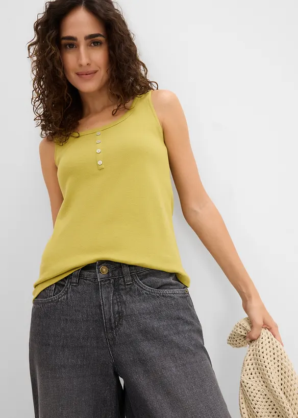 Wide Leg-jeans med bekv&auml;m midja, bonprix