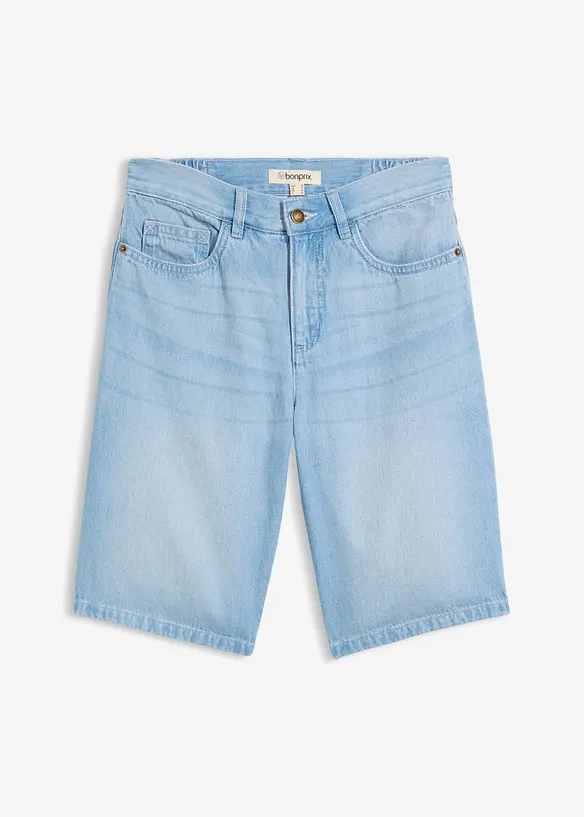 Jeansshorts Mid Waist, med bekv&auml;m midja, bonprix