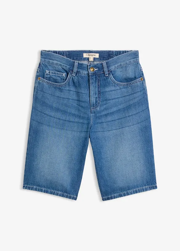 Jeansshorts Mid Waist, med bekv&auml;m midja, bonprix