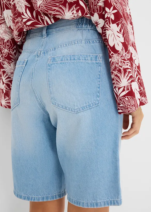 Jeansshorts Mid Waist, med bekv&auml;m midja, bonprix