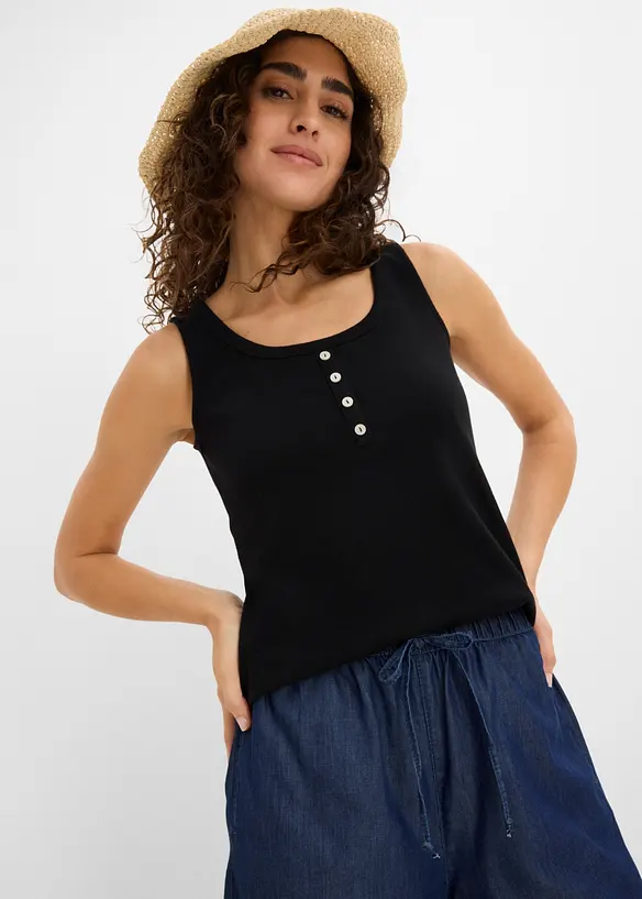 Jeansshorts Mid Waist, med bekv&auml;m midja, bonprix