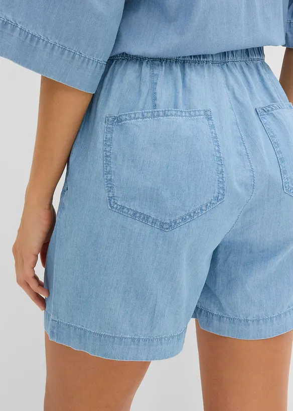 Jeansshorts Mid Waist, med bekv&auml;m midja, bonprix
