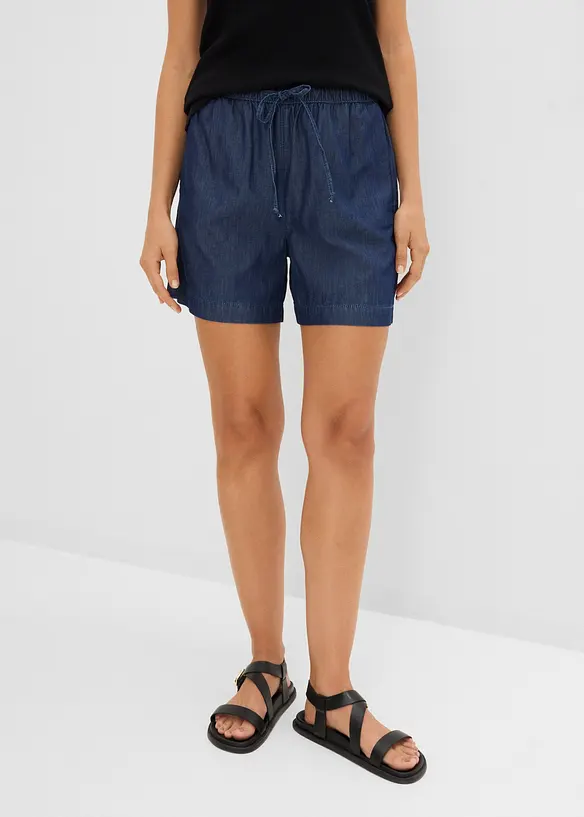 Jeansshorts Mid Waist, med bekv&auml;m midja, bonprix