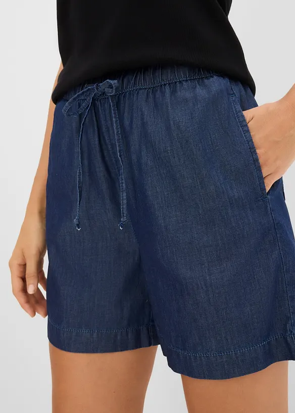 Jeansshorts Mid Waist, med bekv&auml;m midja, bonprix