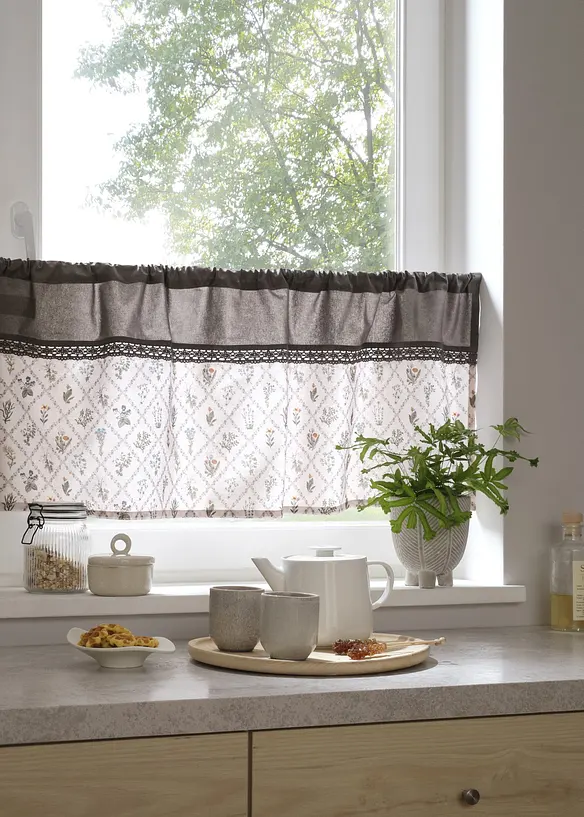 Caf&eacute;gardin i ekologisk bomull, bonprix