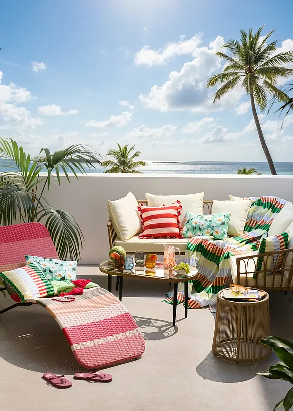 Kuddfodral med f&auml;rgstarka r&auml;nder (2-pack), bonprix