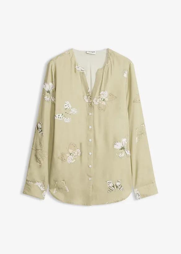 M&ouml;nstrad viskosblus, bonprix