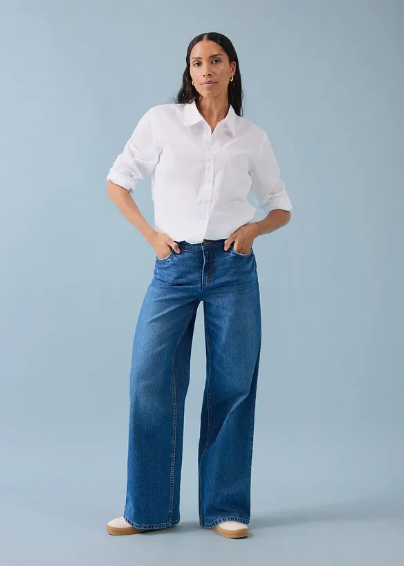 Wide Leg Jeans Mid Waist, bonprix