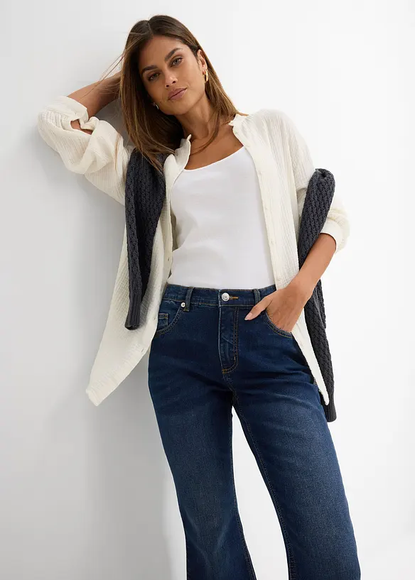 Bootcut Jeans High Waist, cropped, bonprix