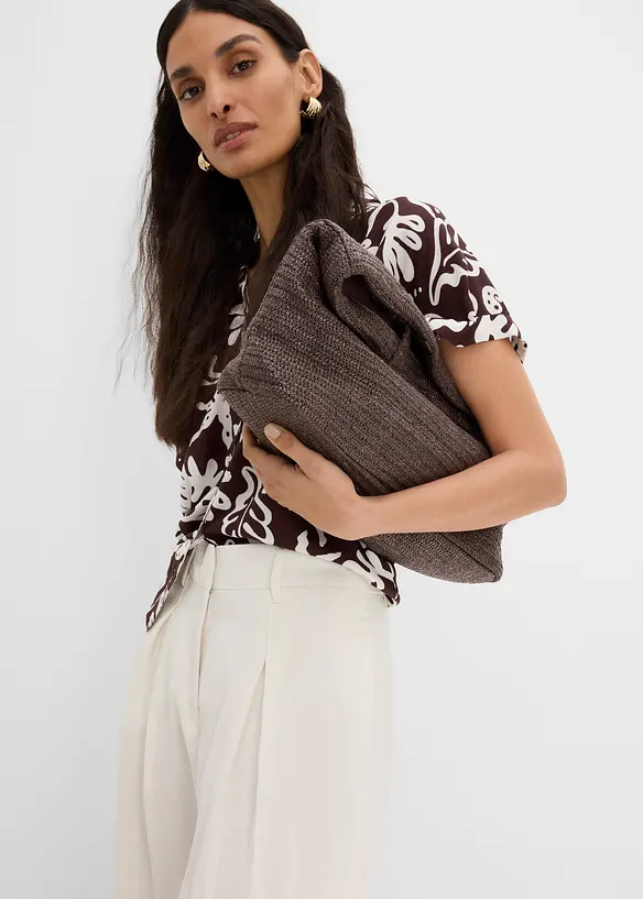 Byxa i viskosmix, med gubbveck, bonprix