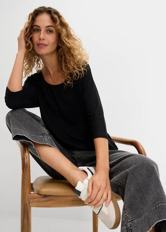 Oversizetopp i materialmix, bonprix