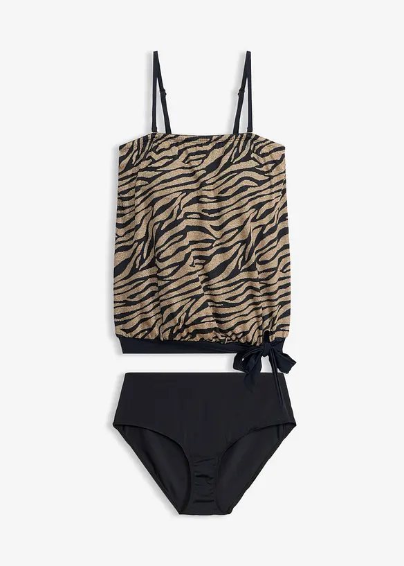 Band&aring;tankini av glansigt material (2 delar), bonprix