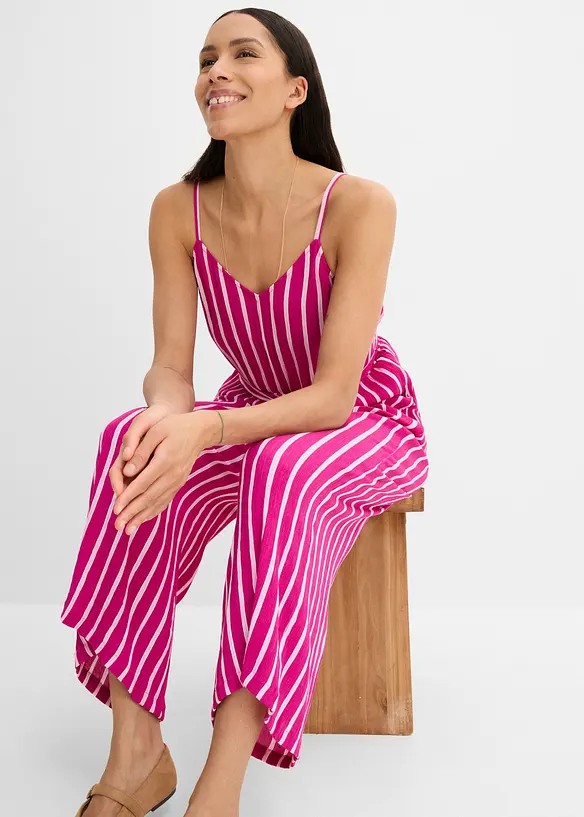 Jumpsuit i viskos med struktur, bonprix