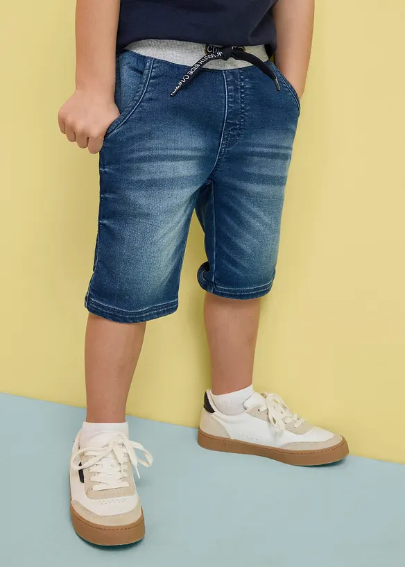 Jeansshorts i trik&aring;, Regular Fit, bonprix