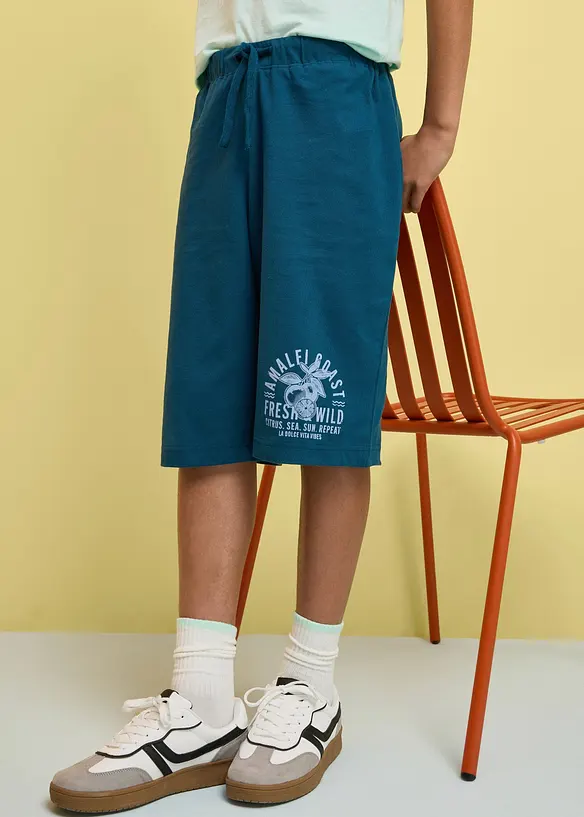Linne och shorts i ekologisk bomull (2 delar), bonprix