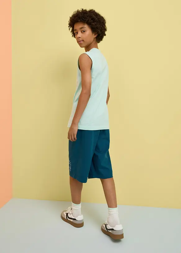Linne och shorts i ekologisk bomull (2 delar), bonprix
