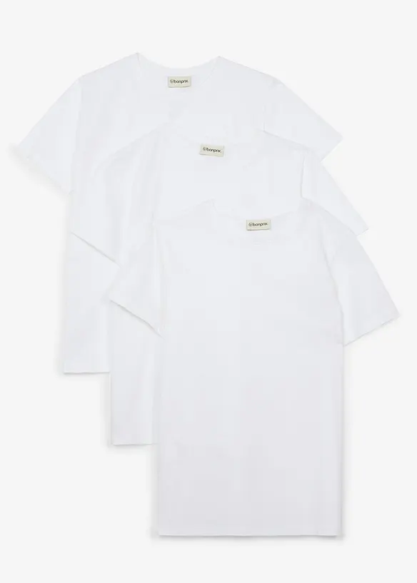 T-shirt av ren bomull (3-pack), bonprix