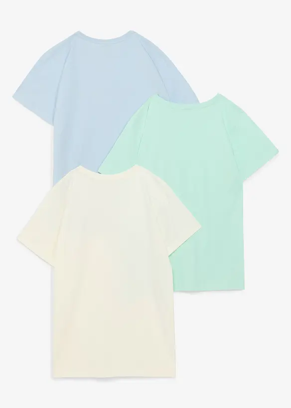 T-shirt av ren bomull (3-pack), bonprix