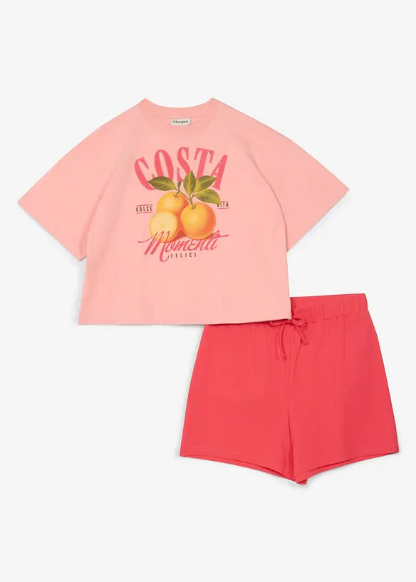 Topp och shorts i ekologisk bomull (2 delar), bonprix