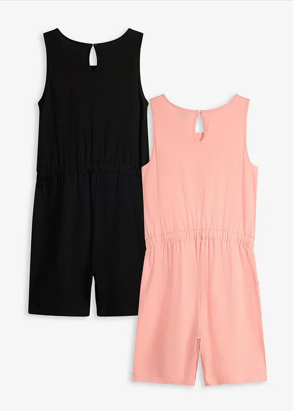 Jerseyjumpsuit i bomull (2-pack), bonprix