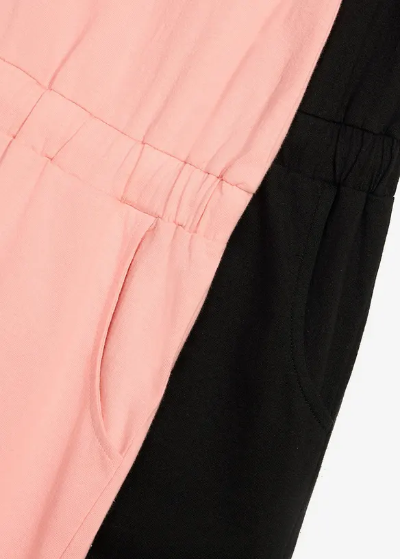 Jerseyjumpsuit i bomull (2-pack), bonprix