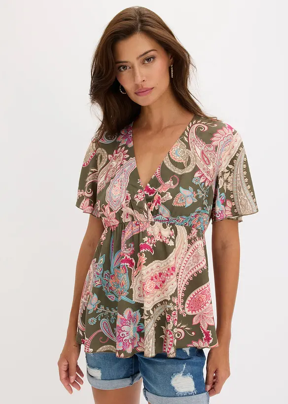 Blus av viskos med mjukt fall, bonprix