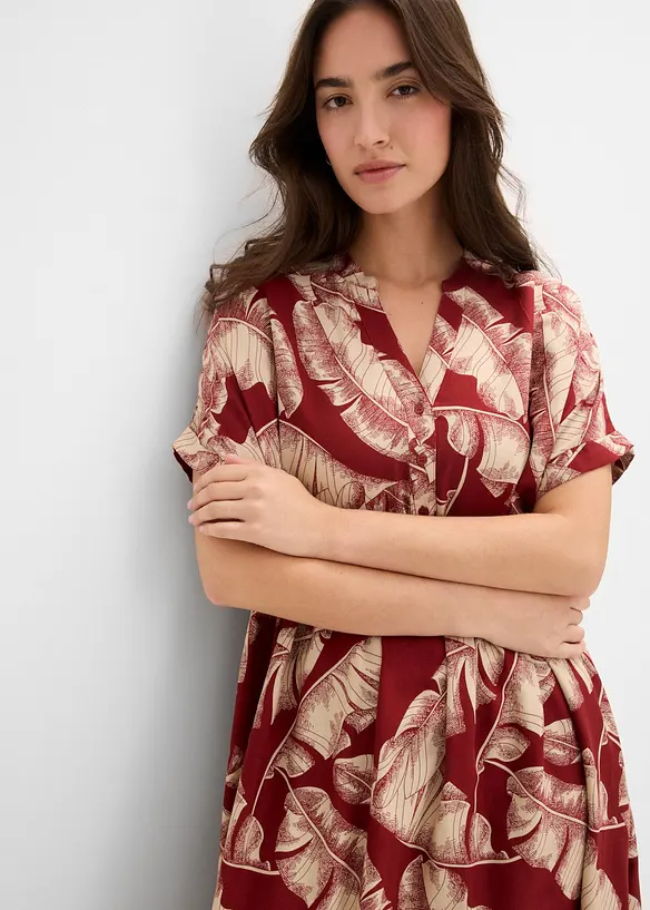 Mellanl&aring;ng kaftankl&auml;nning i mjuk viskos, bonprix