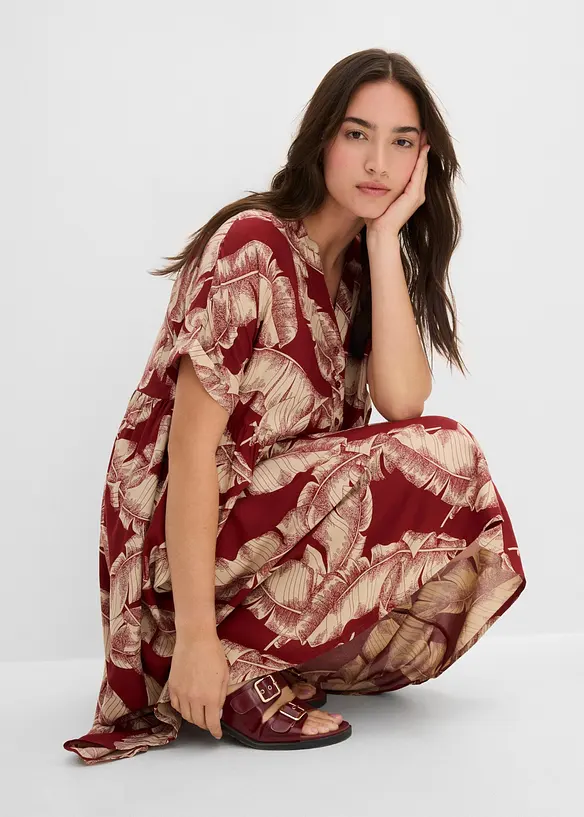 Mellanl&aring;ng kaftankl&auml;nning i mjuk viskos, bonprix