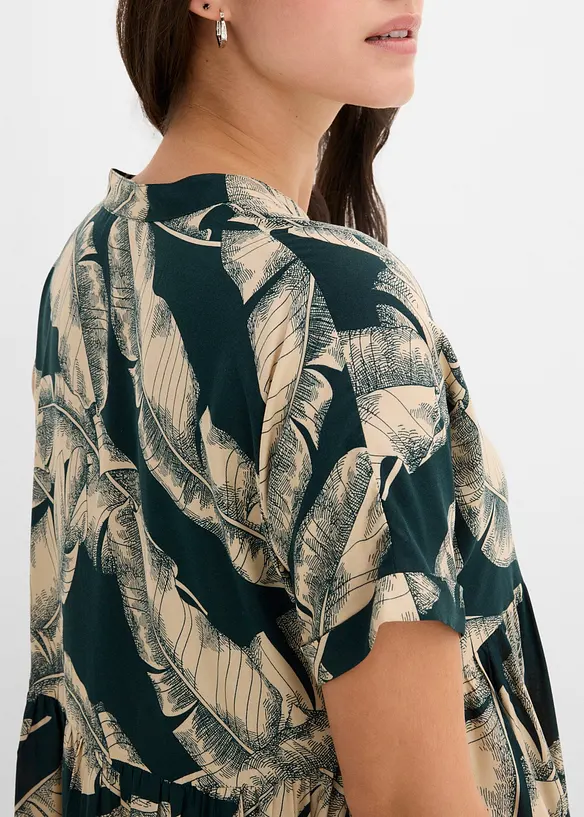 Mellanl&aring;ng kaftankl&auml;nning i mjuk viskos, bonprix