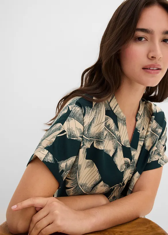 Mellanl&aring;ng kaftankl&auml;nning i mjuk viskos, bonprix