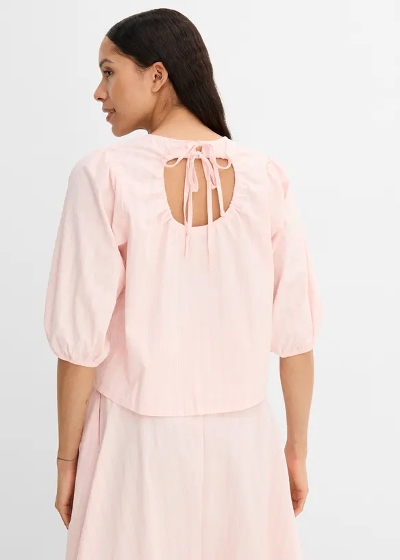 Blus med &auml;rmar med volym, bonprix