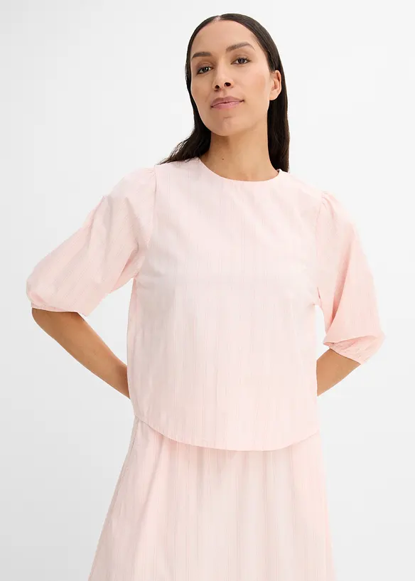 Blus med &auml;rmar med volym, bonprix