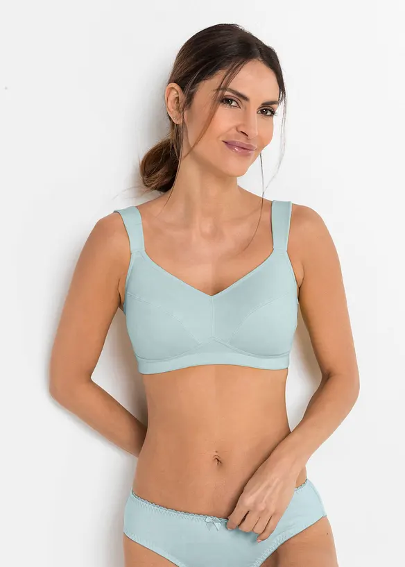BH utan bygel med ekologisk bomull (2-pack), bonprix