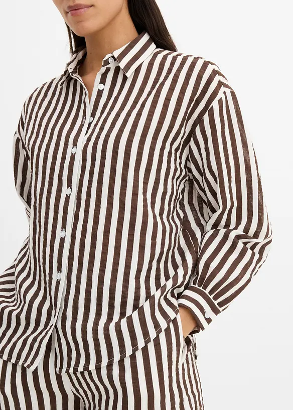 Skjortblus i bomullsmuslin, bonprix