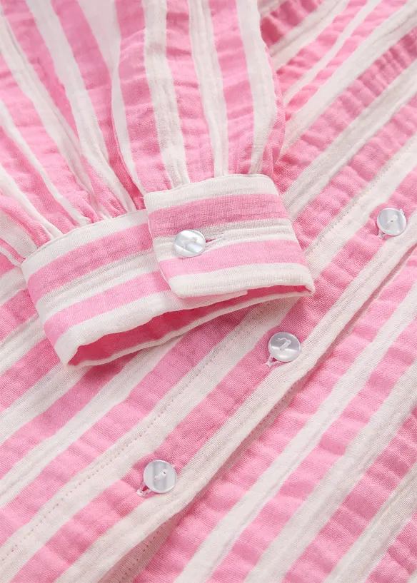 Skjortblus i bomullsmuslin, bonprix