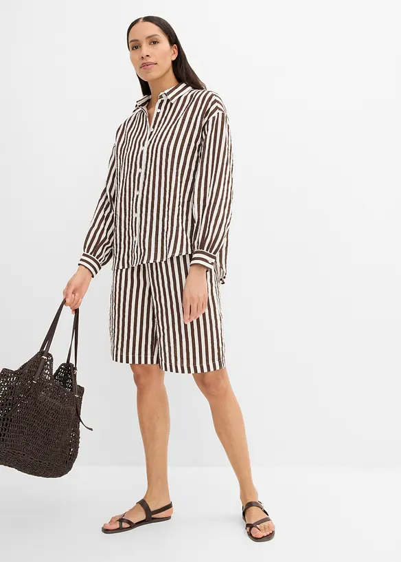 Skjortblus i bomullsmuslin, bonprix