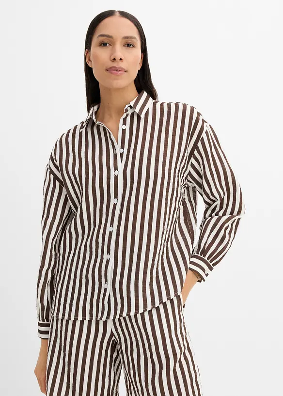 Skjortblus i bomullsmuslin, bonprix