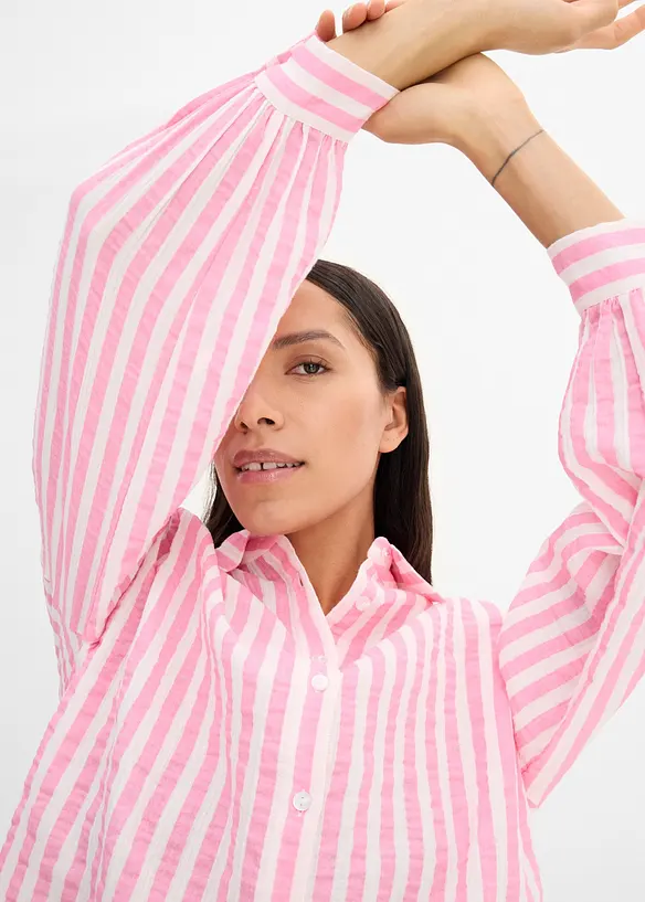 Skjortblus i bomullsmuslin, bonprix