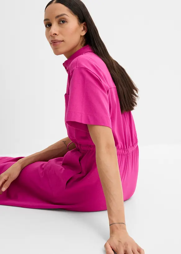Jerseykl&auml;nning i stretchigt bomullsmaterial, bonprix