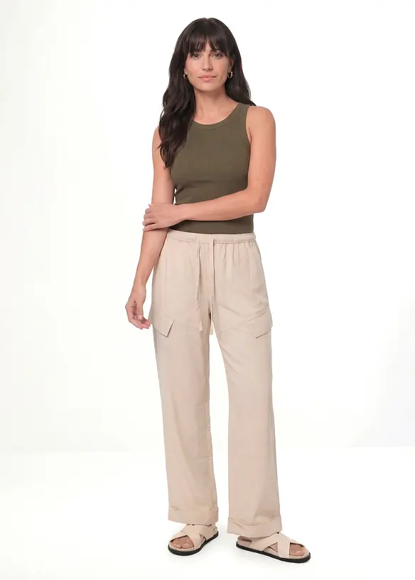 Ribbstickat linne, bonprix