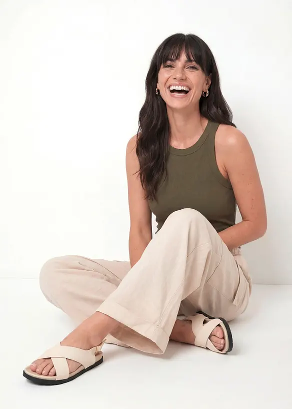 Ribbstickat linne, bonprix