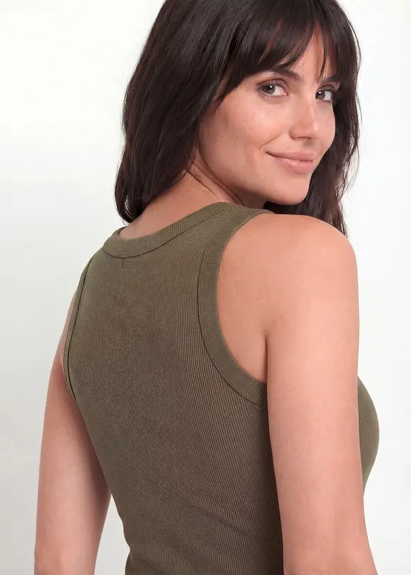 Ribbstickat linne, bonprix