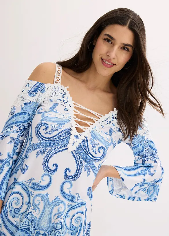 Utsv&auml;ngd kl&auml;nning med bara axlar, bonprix