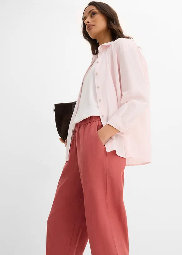 3/4-byxa i tunn linneblandning, bonprix