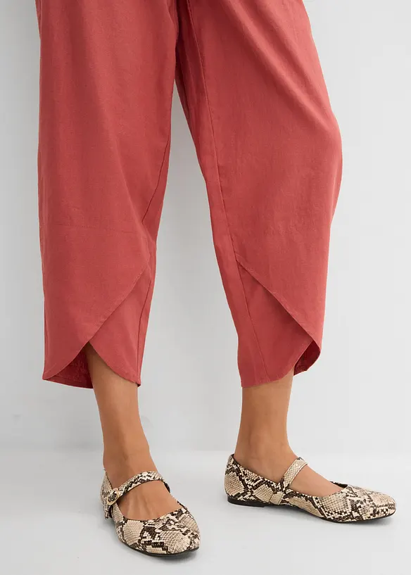 3/4-byxa i tunn linneblandning, bonprix